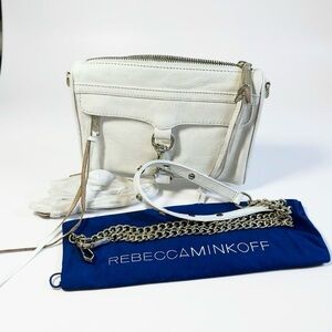 REBECCA MINKOFF White Crossbody Bag | Gold Accents